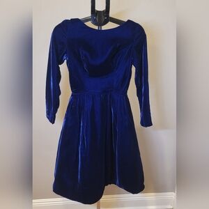 Handmade Vintage Royal Blue Velvet Dress